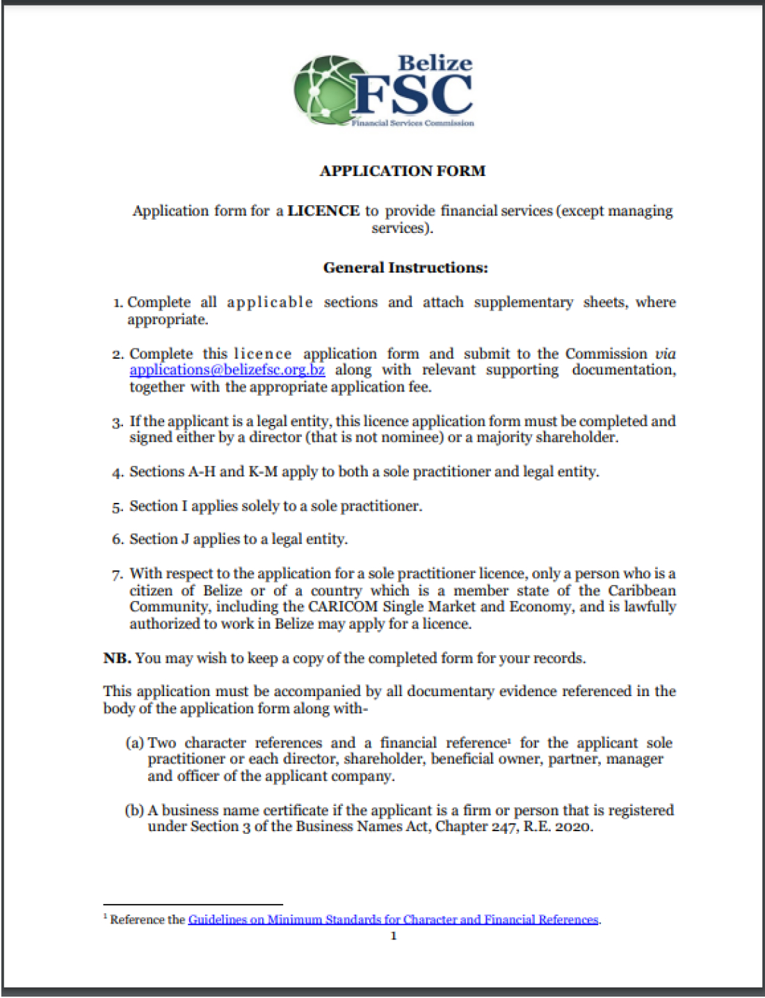  licence renewal application form. 